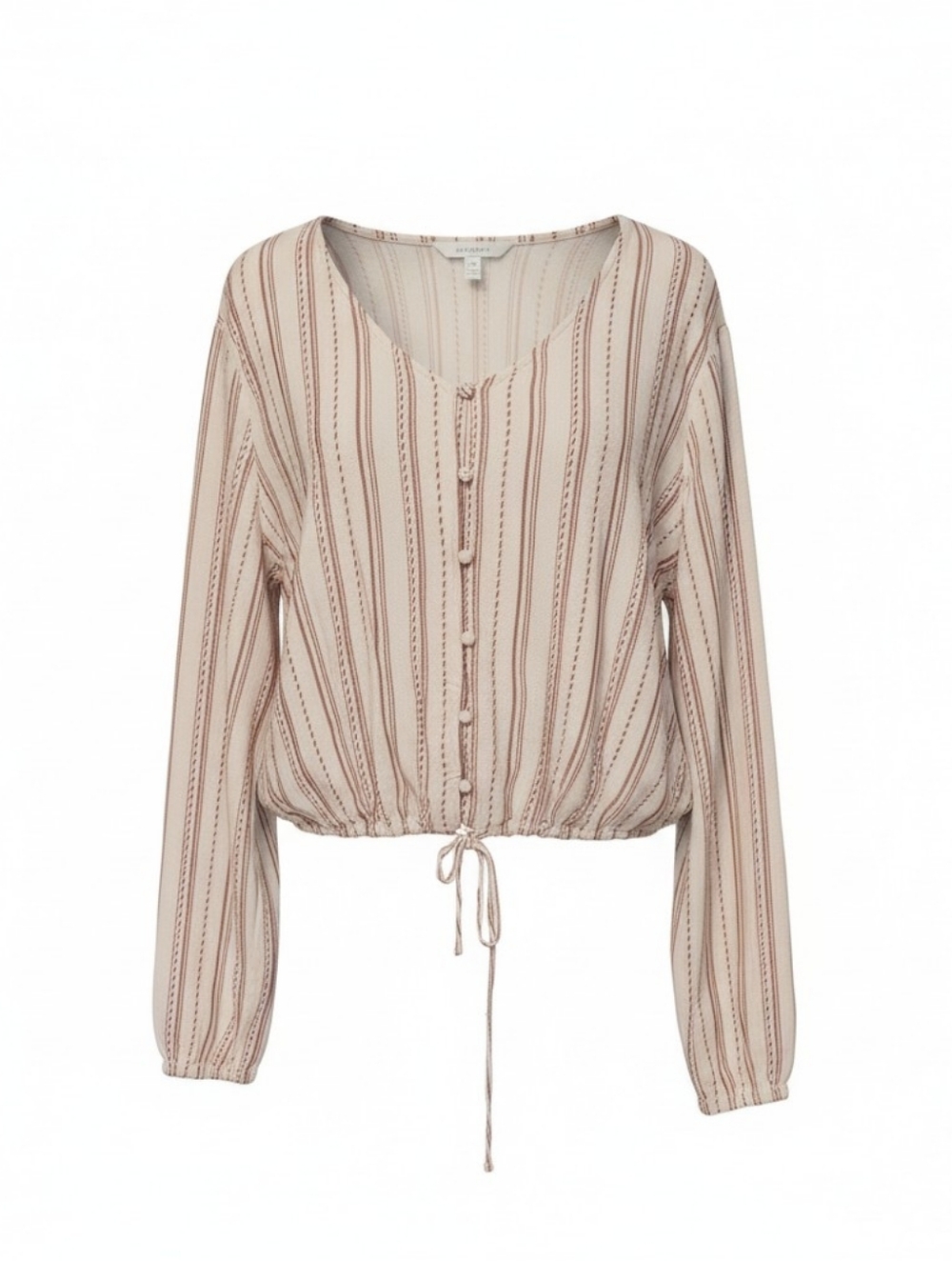 A.N.A cropped White and Brown Long Sleeved top XL